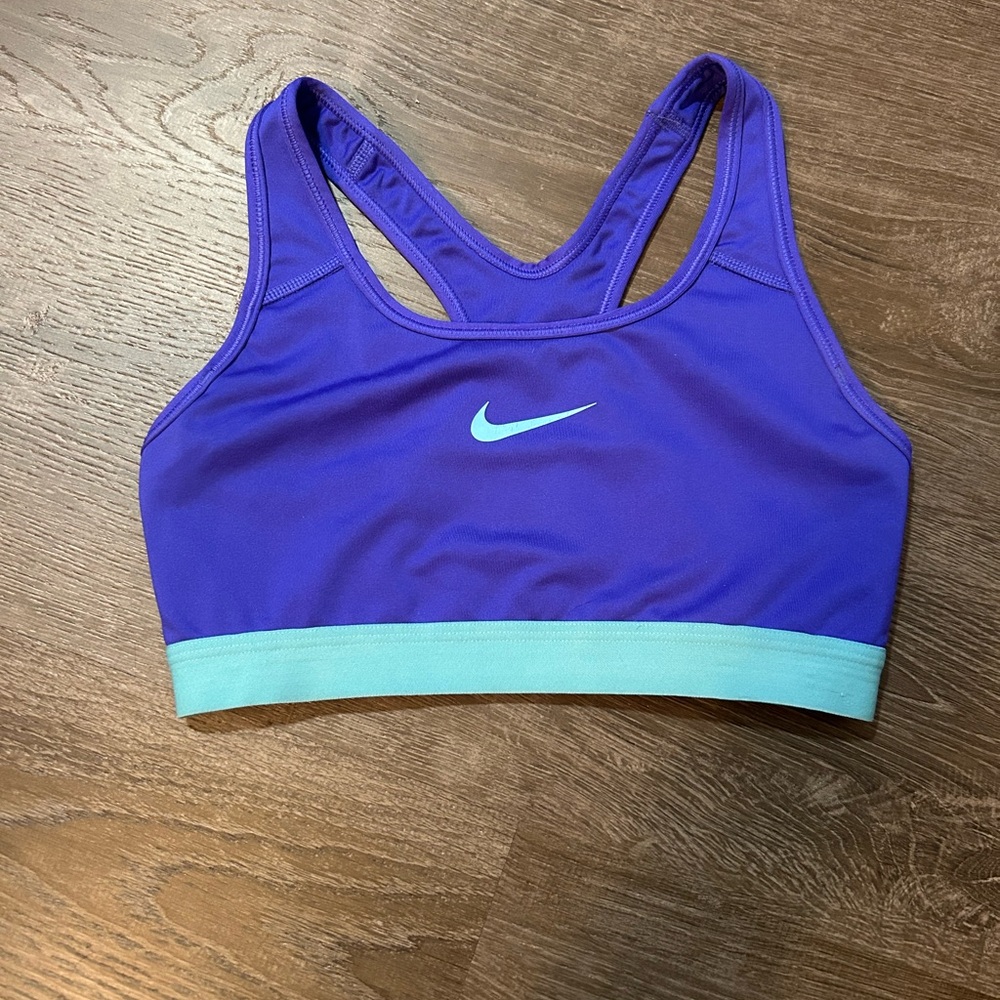 Nike Purple and Teal Sports Bra